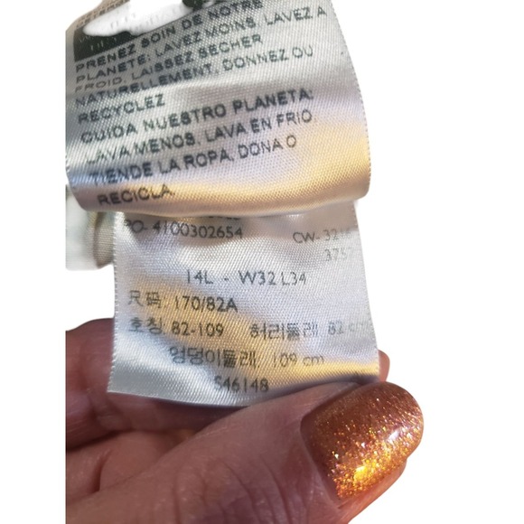 Levis Modern Straight Denim Jeans Womens 32X34 Blue Dark Wash Mid Rise Work Wear - Picture 9 of 13